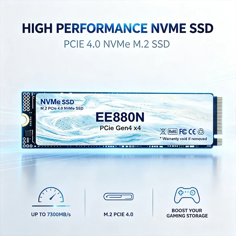 New High Performance EE880N M2 NVMe PCIe Gen4 SSD 500GB 1TB 2TB 4TB Integrated Solid State Drive for Game Work PC