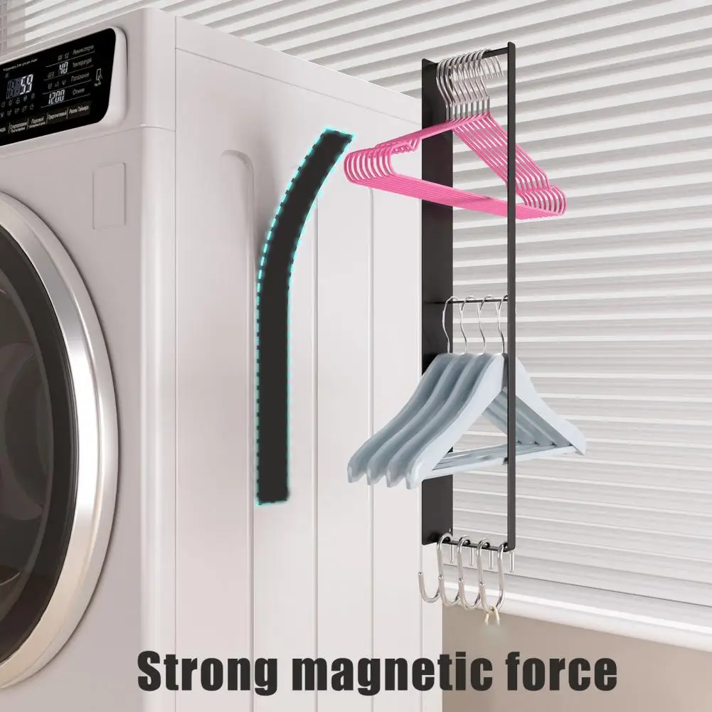 خطافات شماعات مغناطيسية قوية، رف شماعات مغناطيسي موفر للمساحة لتنظيم غرفة الغسيل للمطبخ للثلاجة