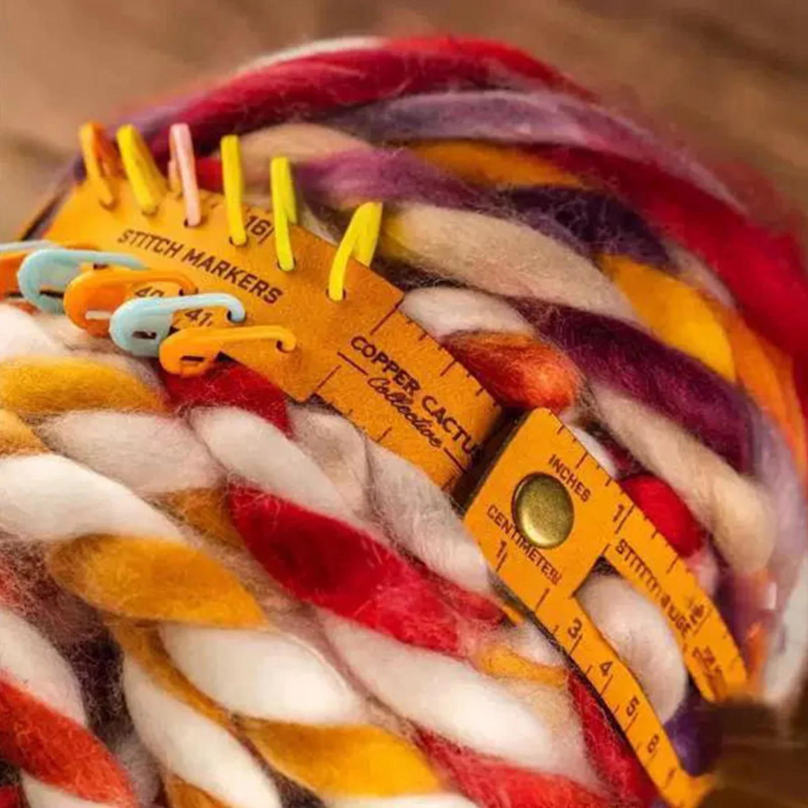 7 in 1 48cm Leather Measuring Tool Multi-Wrap Crochet Hole Measuring Ruler Portable Storage Leather Accessories For DIY Crafters