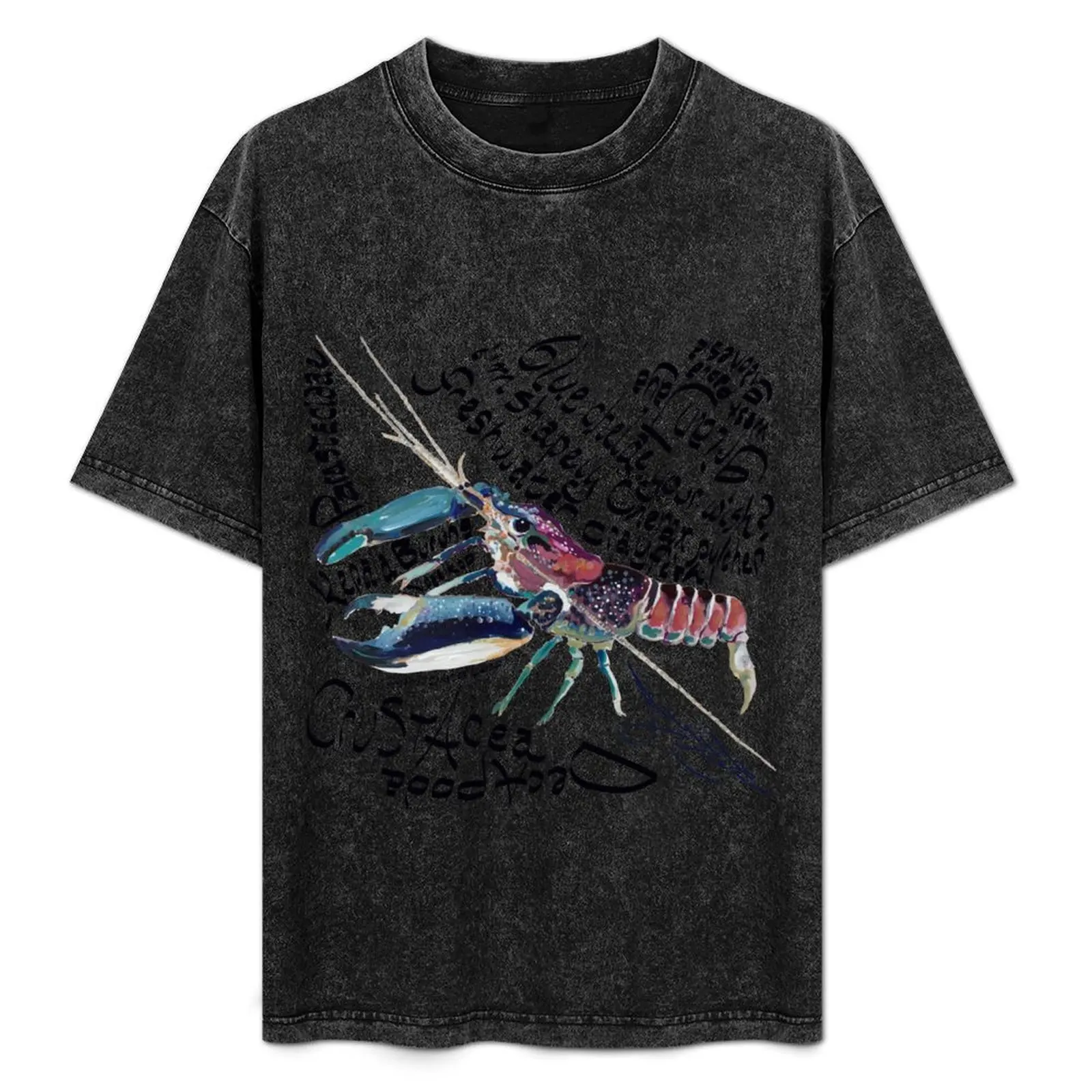 Camiseta Cherax pulcher, camiseta con diseño de cangrejo de agua dulce, camiseta informal básica de estilo urbano