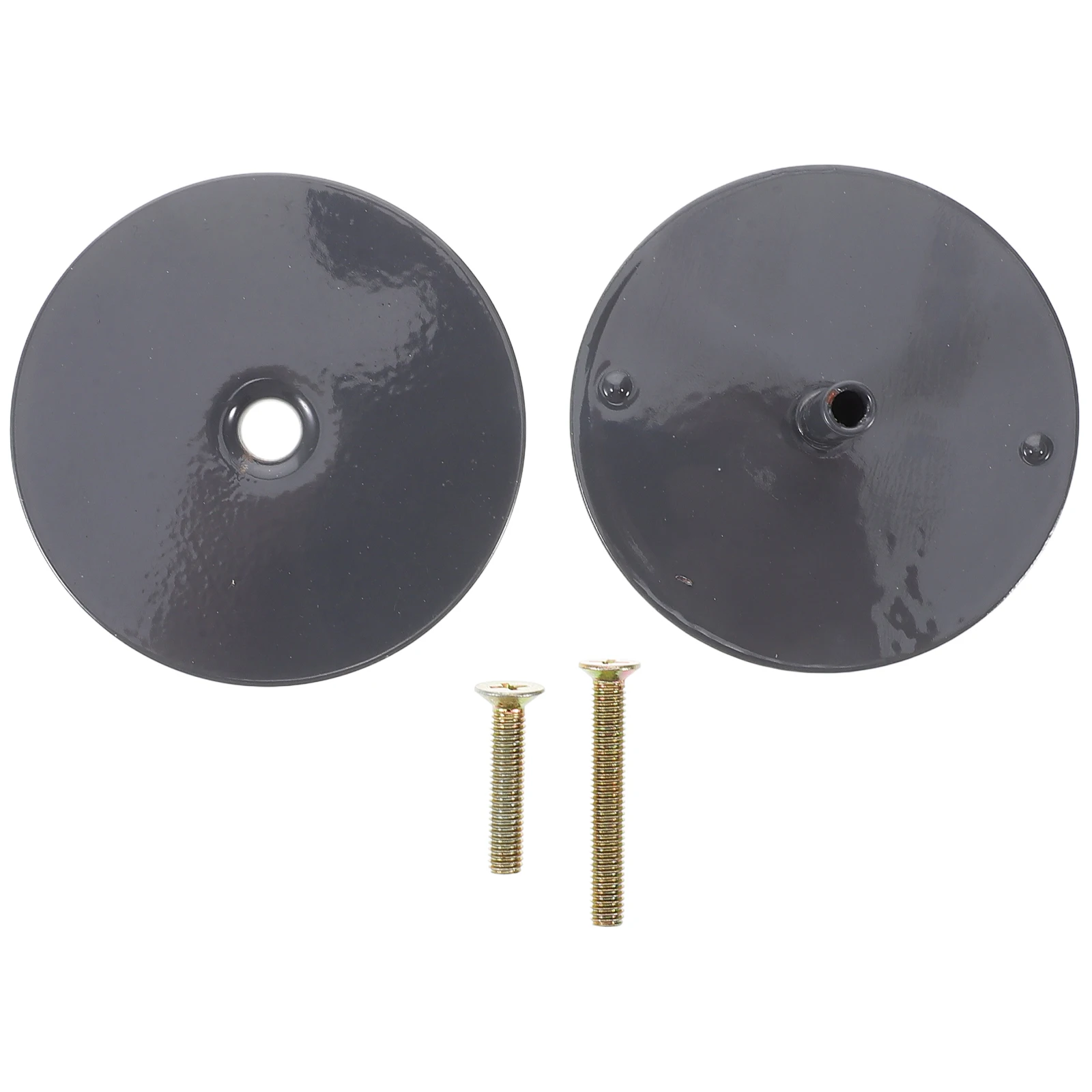 

1 Set Metal Hole Filler Plate 2-5/8'' Flat For Cleanout Plug Access Deadbolt Lock Cover Secure Screw-Fastened Door Knob Hole
