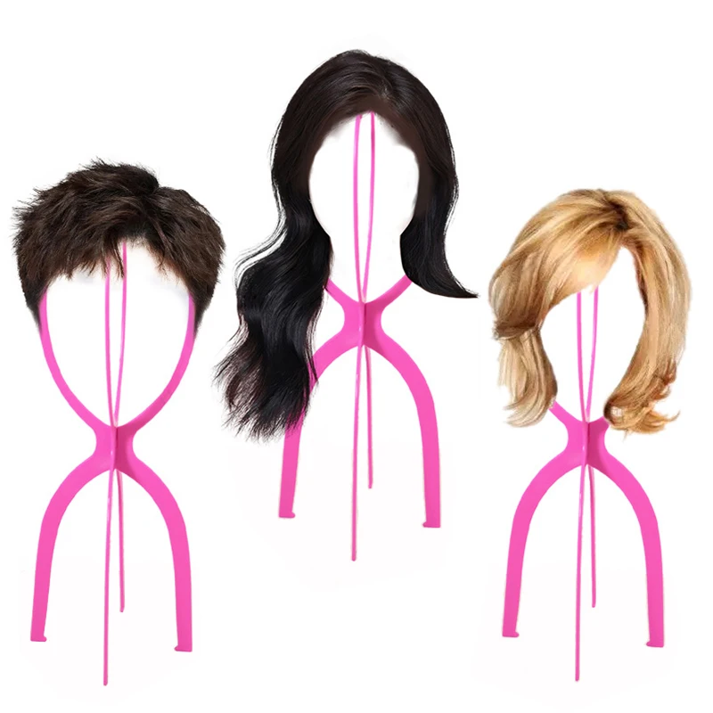

3pcs Wig Stand: Portable Wig Holder for Multiple Wigs and Hats - Plastic Hat Display Wig Head Holders - Travel Wig Stand for All