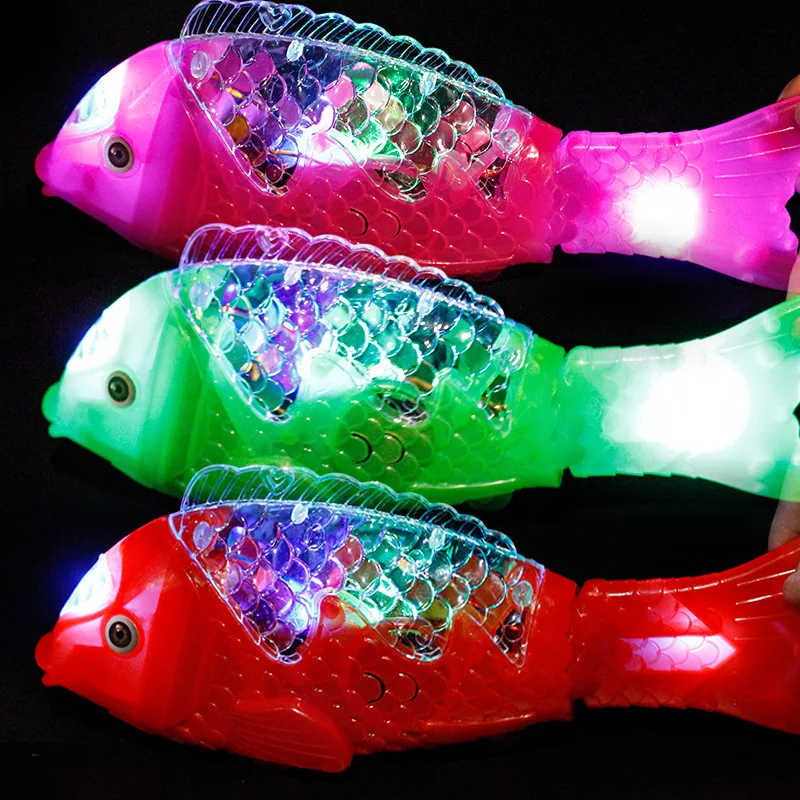 Pesce di proiezione colorato elettrico a emissione di luce per bambini divertimento creativo emissione di luce con pesce di proiezione di pesce oscillante musicale