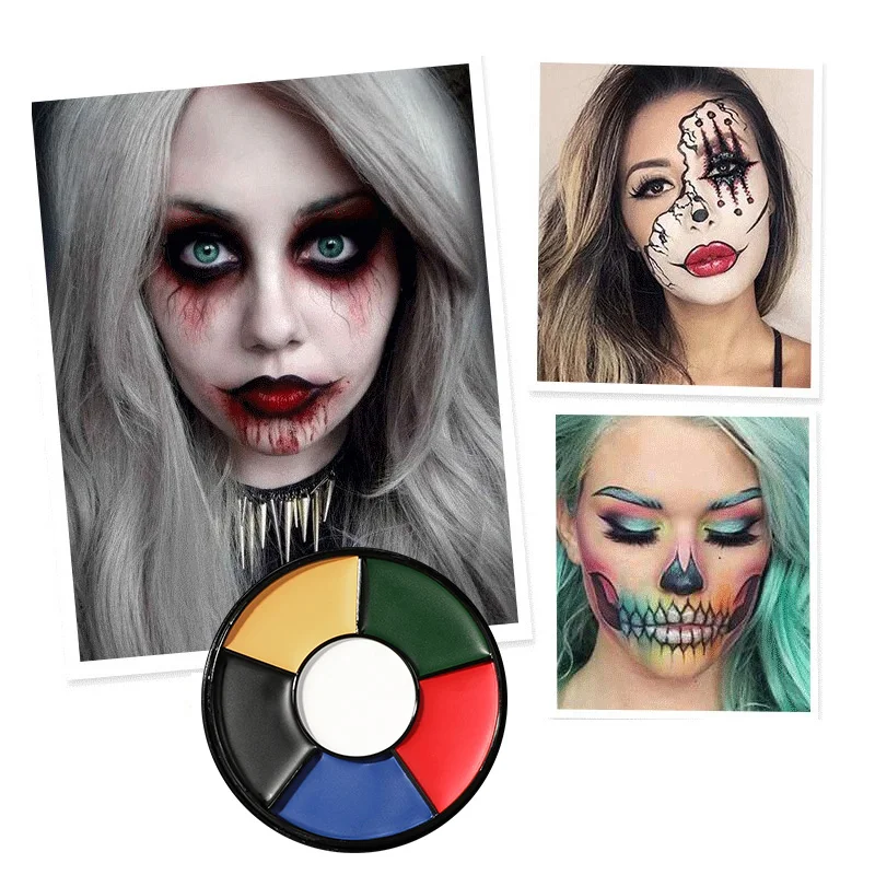 6 Color Oil Face Paint palette Halloween Party Camo Face & Body Makeup clown face paint SFX Bruise Special Effects Oil Hunting