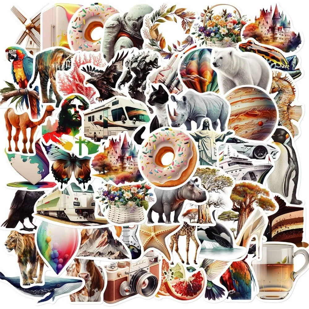 50-Piece Set No Duplicates: Elegant Vintage Minimalist Illustration Stickers - Decor for Notebooks, Luggage Giajar Sticker Store