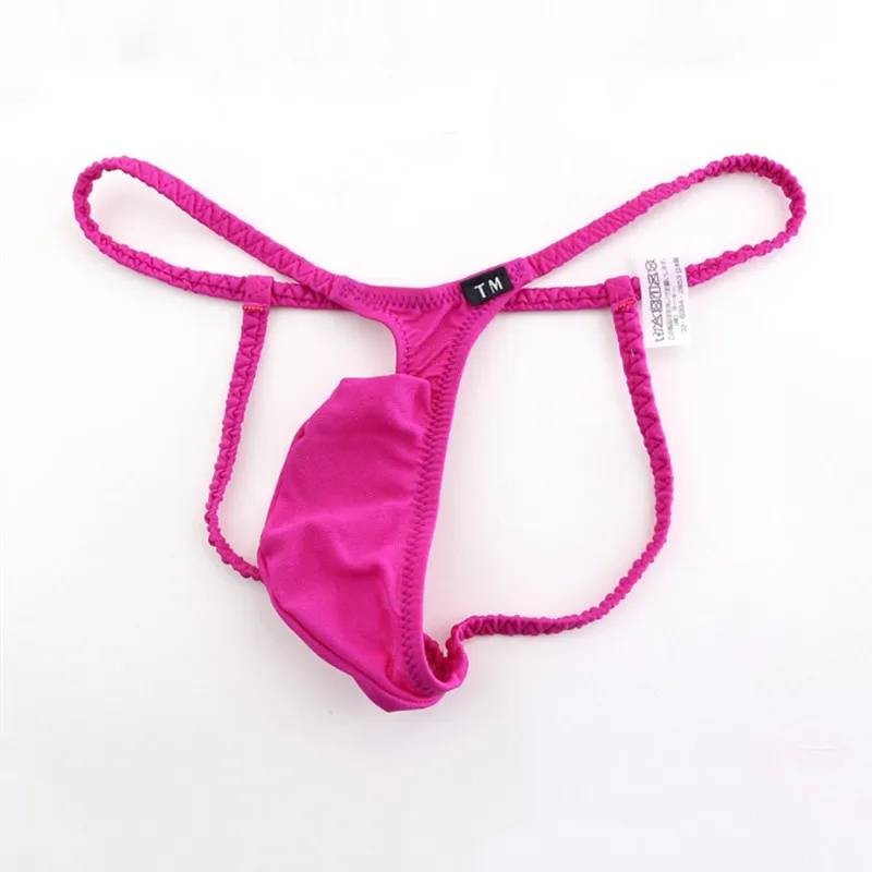 Mens Double Strap G String Ice Silk Large U Bulge Pouch Low Rise Elastic Sexy T-back Thong Underwear Male Intimate daily Panties