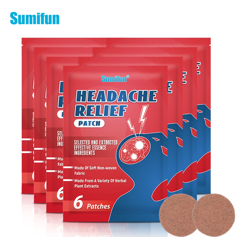 

6/24/48/60Pcs Sumifun Headache Migraine Relief Patch Improve Migraine Mental Anxiety Insomnia Nerve Relax Dizziness Relief Paste