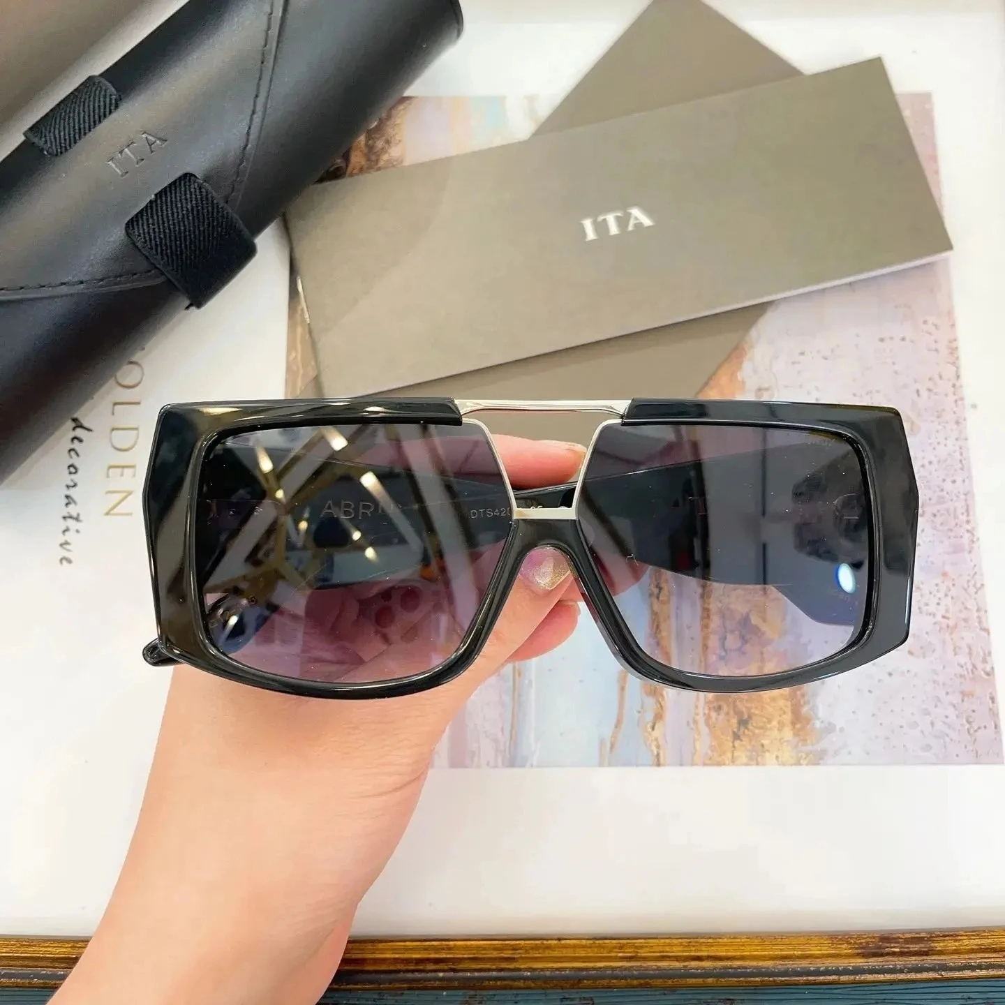 

New ORIGINALDITA ABRUX DTS420 Fashion Oversized Acetate Frame Womens Sunglasses Premium UV400 Classic Retro Men's Sun Glasses