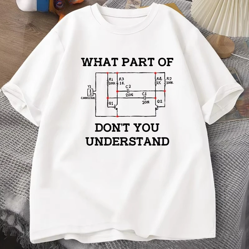 Electrical Engineer T Shirt Electrician Circuit Board Graphic Tshirt Fathers Day Gift Cotton Short Sleeve Men's Clothing Tee