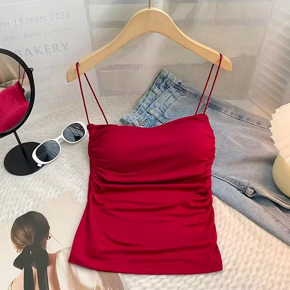

Hot Girl Stylish Clothing Short Spaghetti Strap No Collar Neckline Regular Clothing Length Brand New Condition