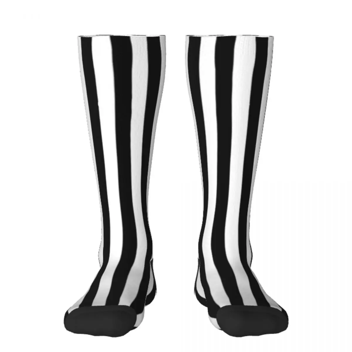 

Basic Vertical Stripes - Black & White Socks Argentina Novelties Non-slip Socks Women Men's