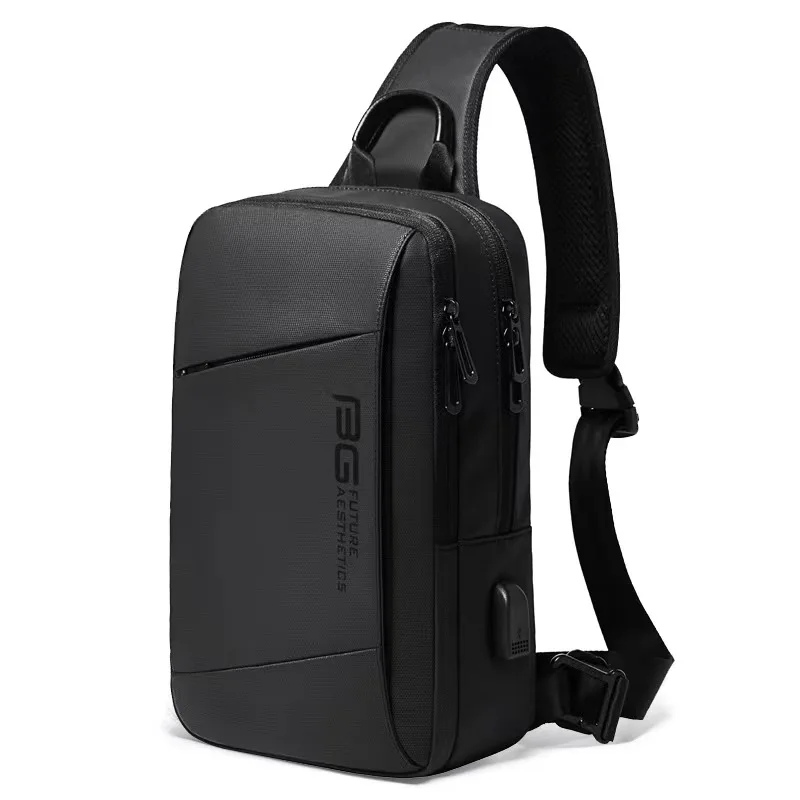 New Fashion Men's Chest Bag Outdoor Sports Knight Technology USB Satchel Leisure Joker One-shoulder Business Advanced Sense.