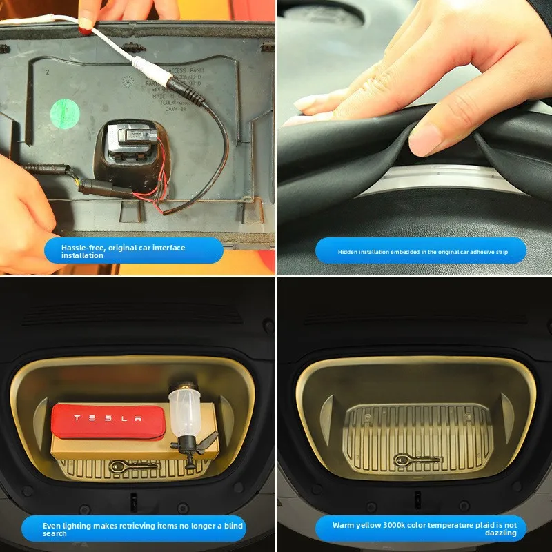 Ambient Light Front Hood Illumination Light Magnetic Decorative Lamp For Tesla Model Y 3 Highland Juniper