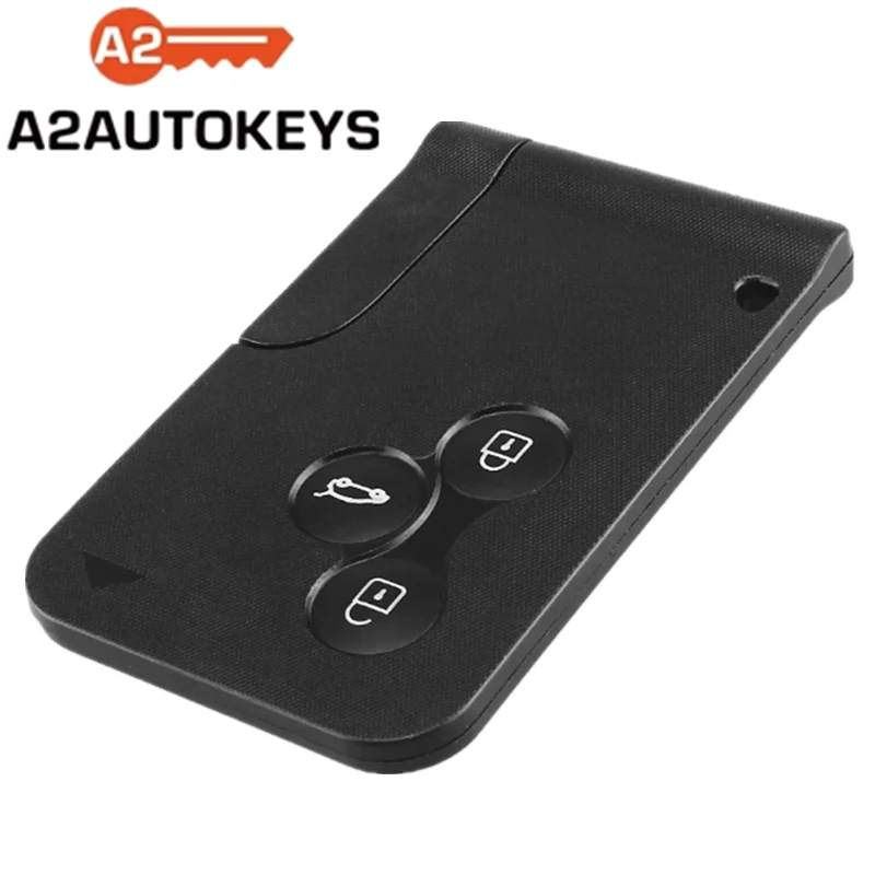 A2AUTOKEYS 3 Buttons ID46 Chip 433 MHZ Car Emergency Smart Remote Key For Renault Megane 2 Scenic Card II