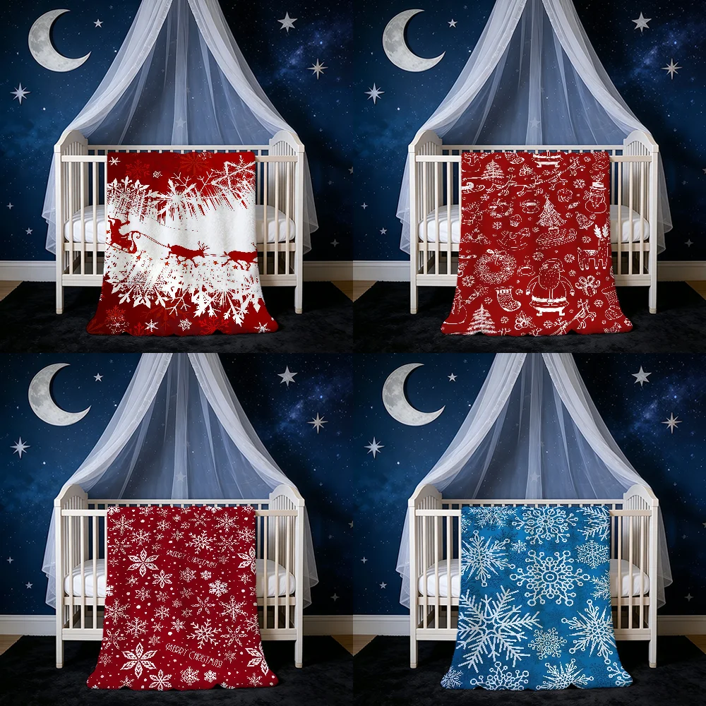Christmas Reindeer Snowflake Blanket Blanket for Home Bedroom Bed Sofa Picnic Travel Office Cover Blanket Kids