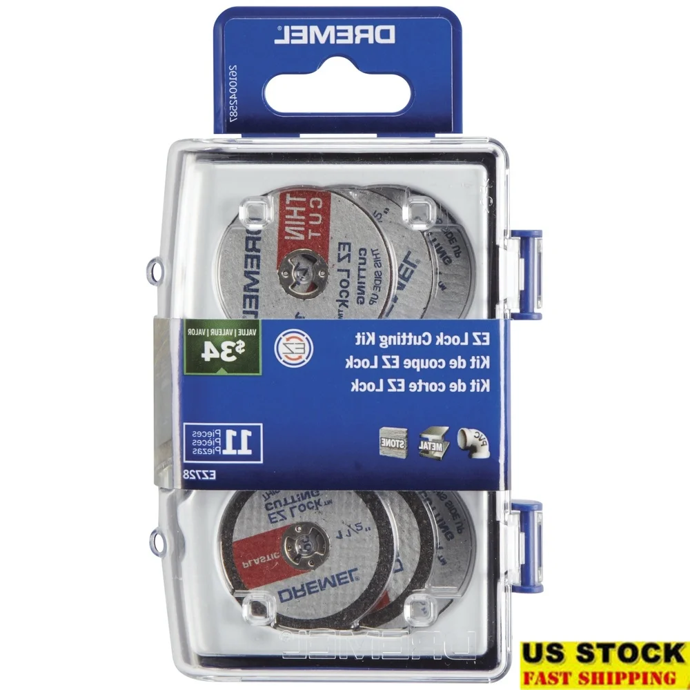 

EZ Lock Cutting Discs Micro Kit 11 Pieces Rotary Tool Accessory Compatible with All Rotary Tools Quick Change Cutting Metal