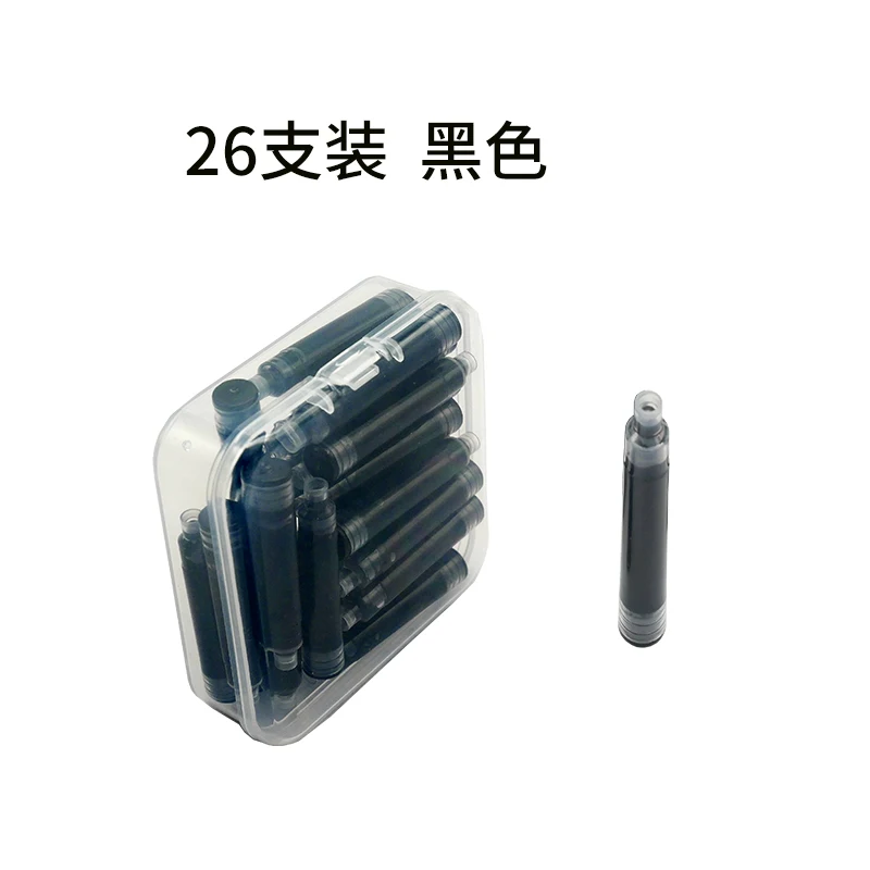 WANCHER Black Ink Capsules for Fountain Pens 26pcs in a box are easy to use and convenient.