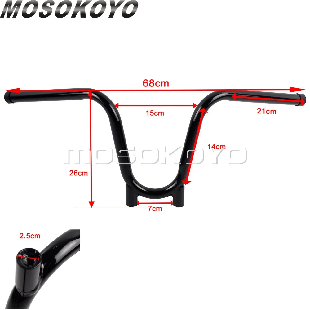 Vintage Retro 25mm Motorcycle Handlebar 1" Bar U-Bar Style for Harley Sportster XL883 XL1200 X48 Dyna Road King Heritage Softail