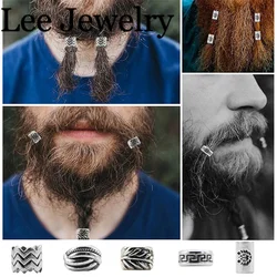 10pcs Nordic Viking Beard Bead Hair Braid Beads Vintage Punk Alloy Metal Headwear Small Hole Beads Hair Styling Diy Jewelry