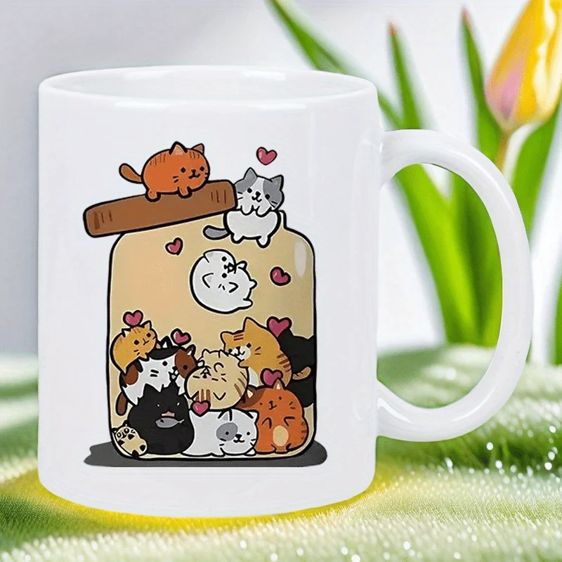 

Кружка на 11 унций с милым мульти-дизайном в стиле (Tabby, Tuxedo, Calico) — многоразовая кофейная чашка для горячих/холодных напитков, только для ручной стирки, подарок