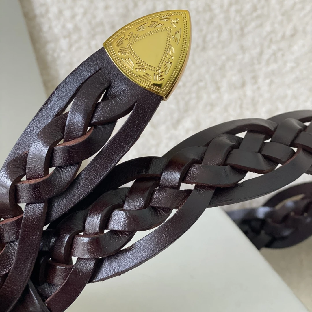 ニードルバックルベルト 2025 高品質牛革使用手織りユニセックス高級品デザイナーメンズ女性セインチュールパターン 3CMa