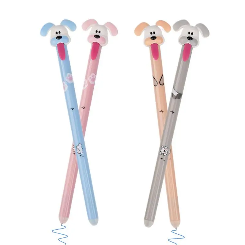 Cute Dog Pens For Kids Erasable Ergonomic Gel Ink Pens 4X Learning Accessories Cute Writing Tool For Study Work Daily Life