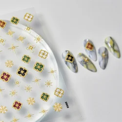 1pc 5D bohemian style nail stickers retro simple pattern self-adhesive nail art stickers light luxury design decorative decals