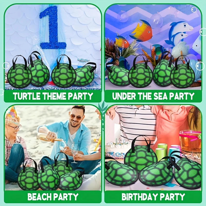 5/10 Stück Party-Geschenktüten in Schildkrötenform, Partyzubehör mit Schildkrötenmotiv, ideal für Geburtstag, Halloween-Party und Cosplay-Dekoration – Detail 4