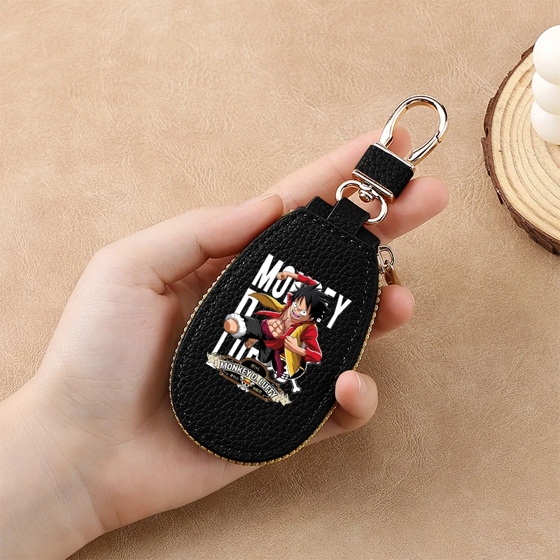 قطعة واحدة حقائب مفاتيح السيارة الجلدية الصغيرة موضة سستة الرجال حافظة واقية بسيطة المحمولة متعددة الوظائف قلادة المفاتيح الهدايا