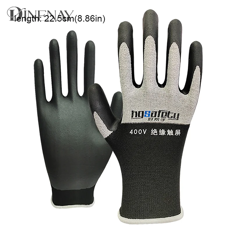 Guantes aislantes ultrafinos para electricista, resistentes al voltaje, 400V/500V, guante de aislamiento de goma para pantalla táctil, Industrial