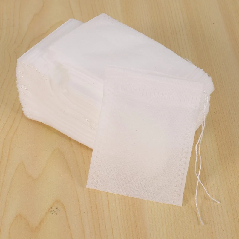 Kantong teh ABWR-500Pcs bertali, kantong teh longgar kertas segel panas, kantong alat pengatur kantong penyimpanan
