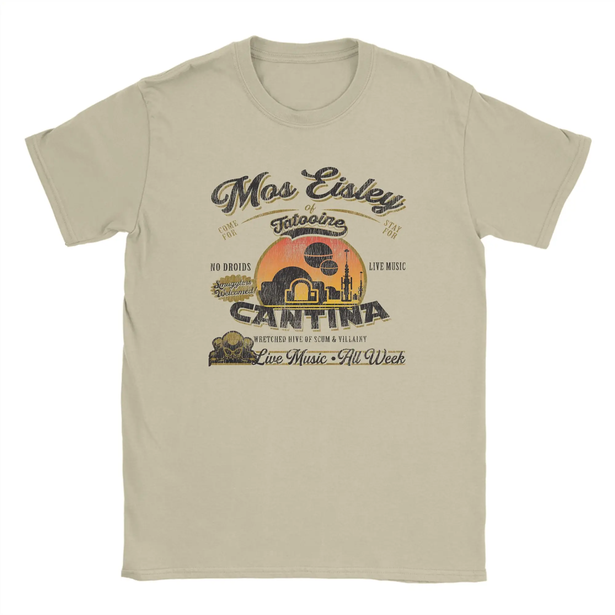 Image of Mos Eisley Cantina Tatooine Lts Worn Out T-Shirt Beach Stars Treks T-Shirts Herren Baumwolle Atmungsaktiv Plus Size Kleidung T-Shirt