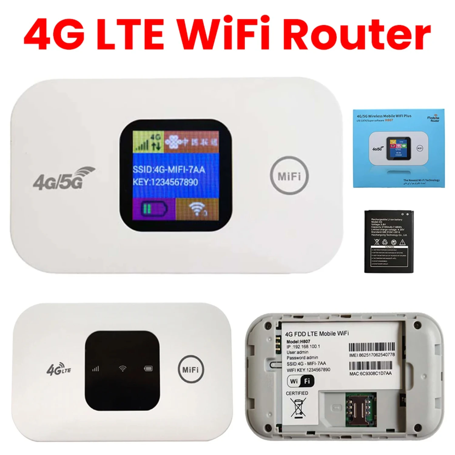 4G LTE Router Wireless Wifi Router 150Mbps Portable Pocket Mifi Modem Sim Card Slot Mobile Wifi Hotspot 3650mAh for Outdoor Car