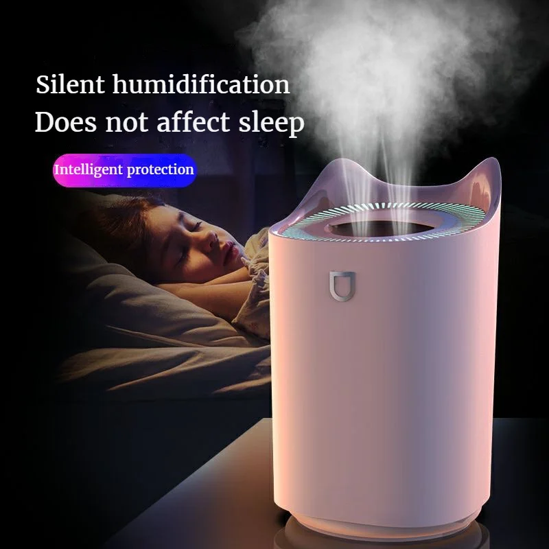 3L USB Humidifier Dual Nozzle Large Capacity Quiet Aroma Diffuser For Home Office Desktop Use