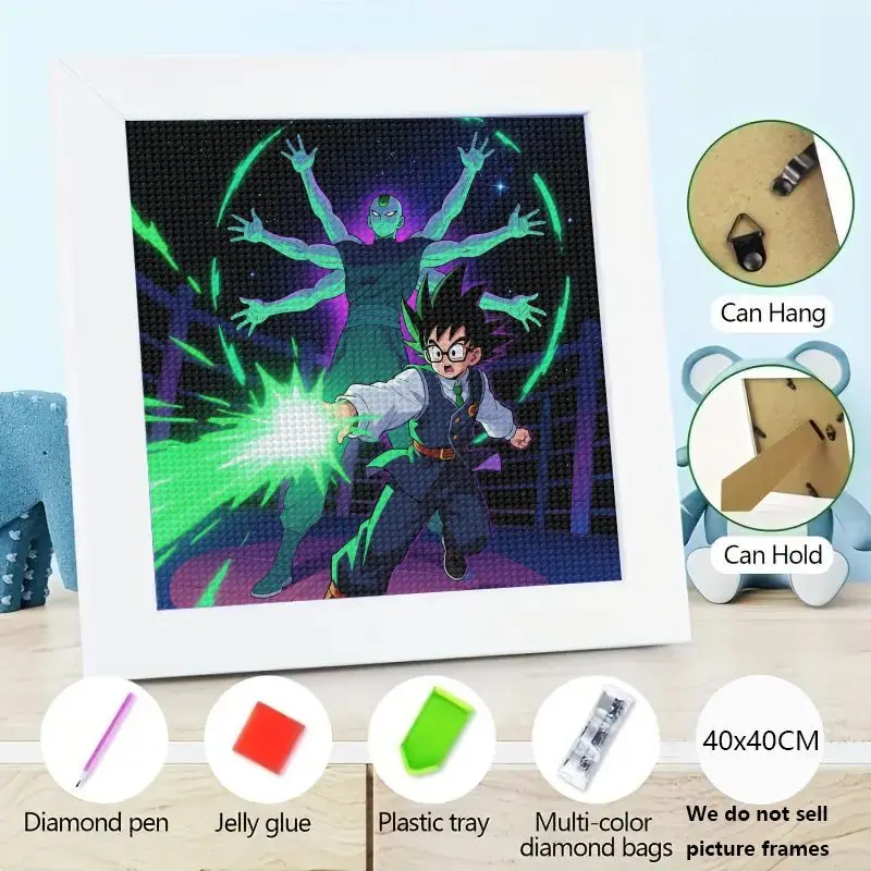

1 шт. Dragon Ball Z алмазная живопись домашний декор Гоку против Набор для рисования клеточных бриллиантов 40x40 см, настенная картина «сделай сам», красочные бусины Fr