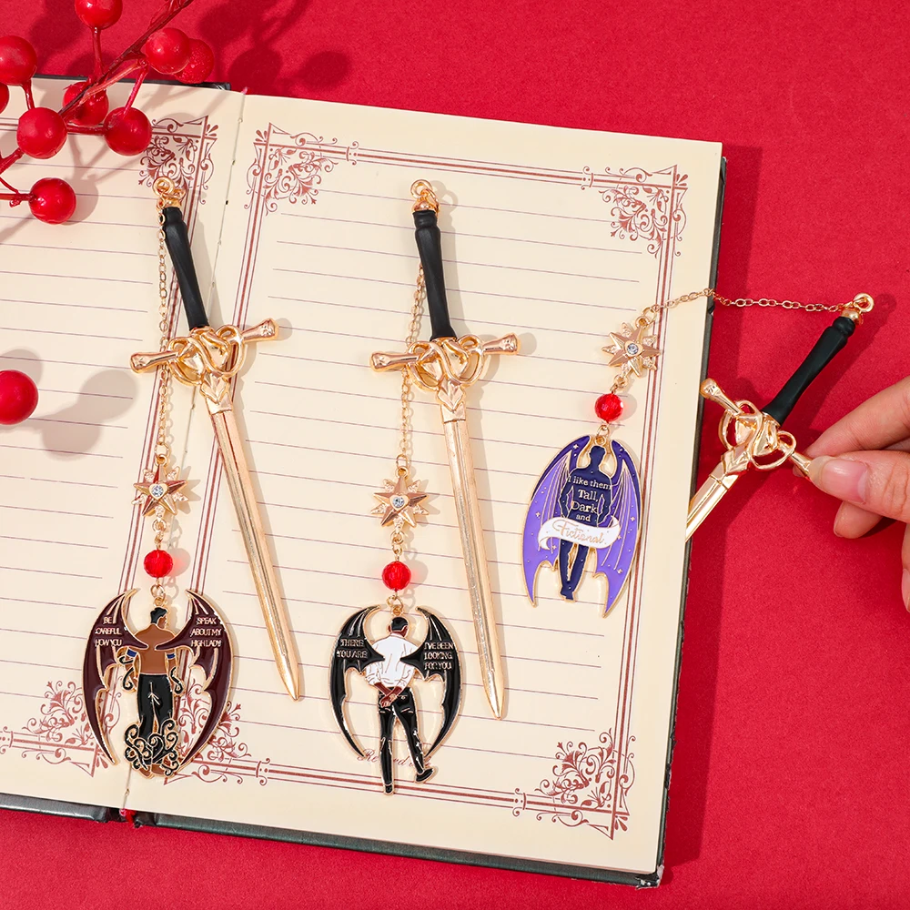 Fantasy Night Court Bat Boy Sword Bookmark Acotar Book Marker Literature Lovers Literary Gifts Bookworms Book Fans Fantasy Gifts