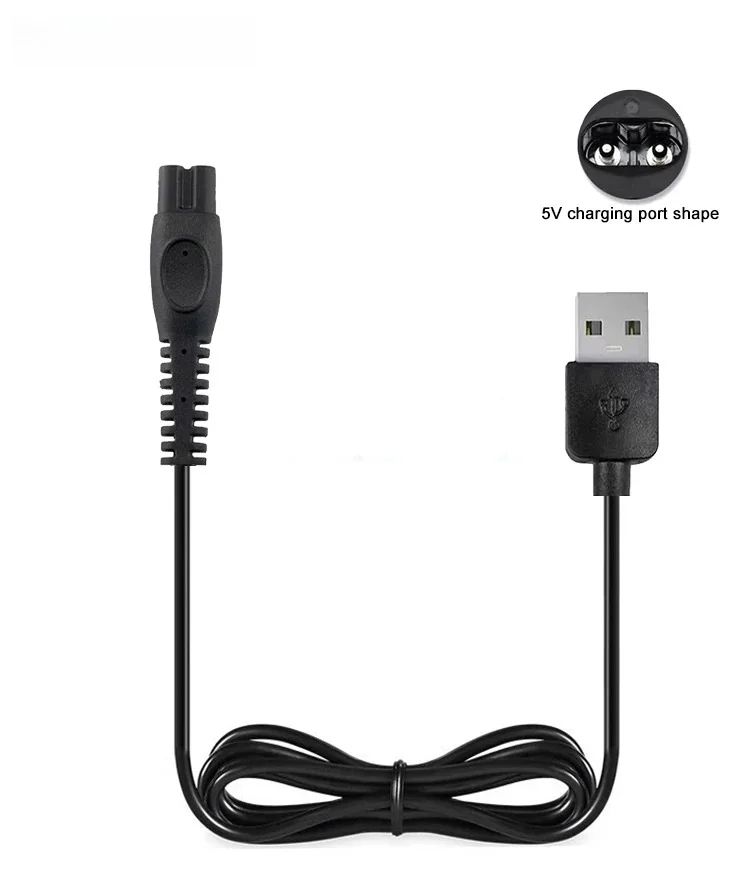 5V USB charger suitable for razors, compatible with MG9520, MG7910, MG5910, OneBlade QP2724, QP2834, and 1000 2000 5000 series