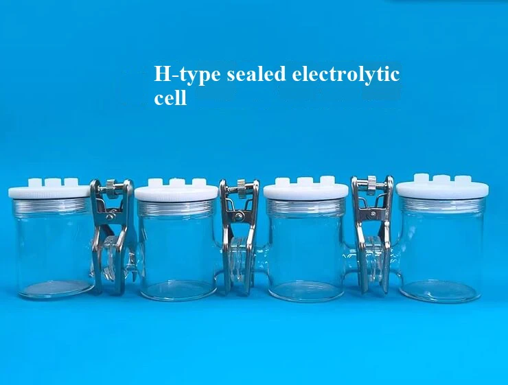 Four H-type sealed electrolytic cell, quadruple cup multi electrode chamber electrolytic cell, clamp membrane electrolytic cell