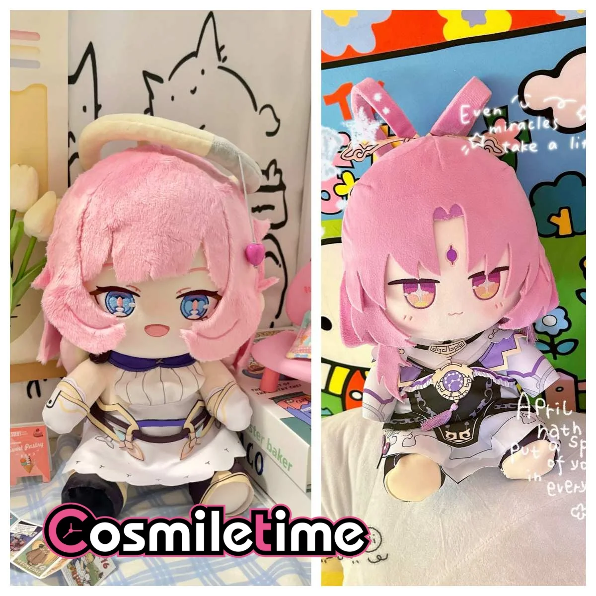 Game Character Honkai Impact 3rd Elysia 30CM Cartoon Stuffed Plush Figure Soft Fabric Collectible Tabletop Decor Ornament YZ