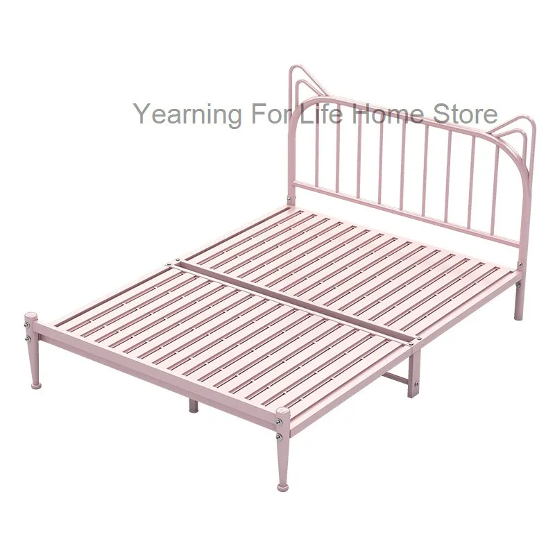سرير مصمم من الحديد الصيني للفتيات، مكياج بسيط، سرير مزدوج مريح للأميرة، أثاث صالونات التجميل غير عادي لغرفة نوم الزفاف #5