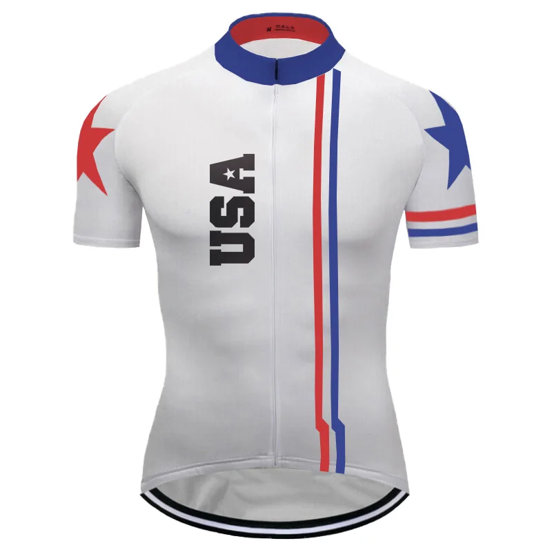 USA 2023 Bike Clothes Short Sleeve Jersey MTB Wear Road Sweater Cycling Shirt Motocross Top Male Bib Jacket Gear Categorie