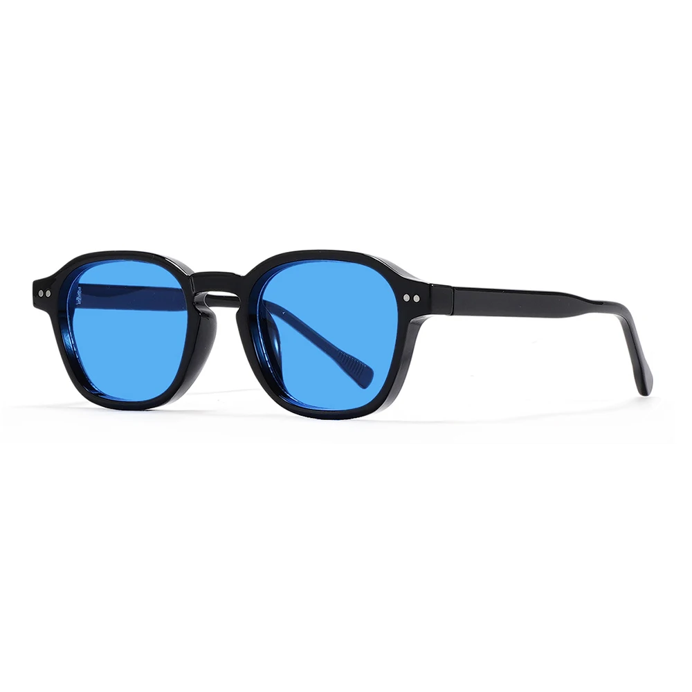 DDDLONG moda retro kwadratowe punkowe okulary przeciwsłoneczne damskie męskie okulary przeciwsłoneczne klasyczne Vintage UV400 odcienie zewnętrzne D534 — zdjęcie 2