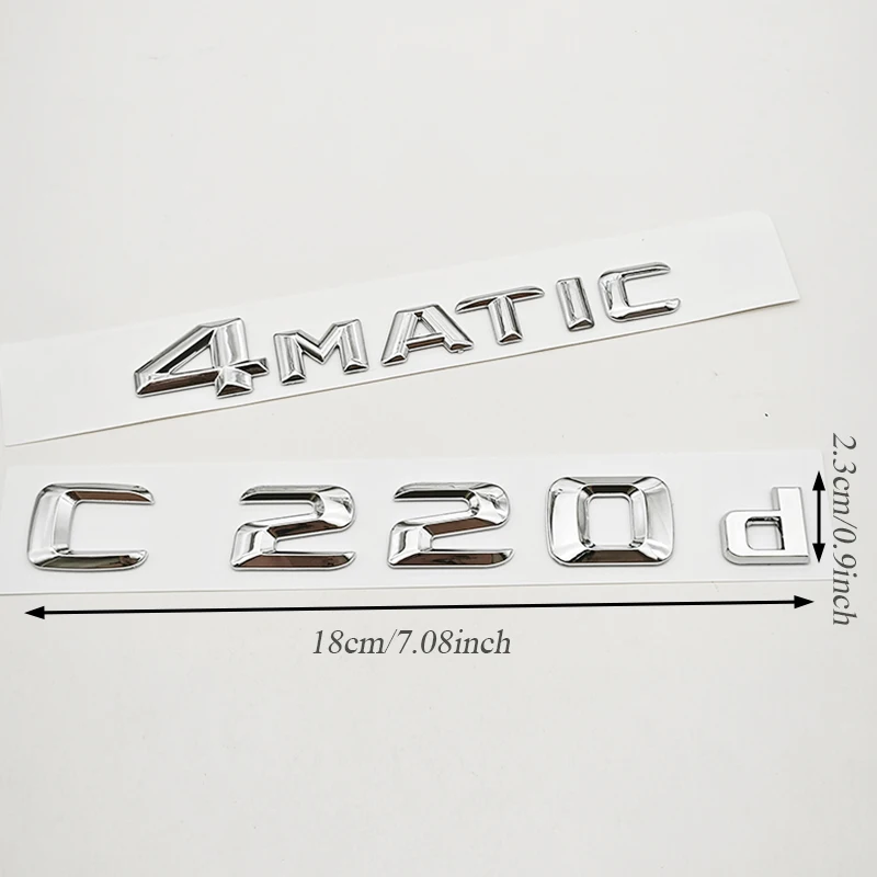 

3D ABS Car Letters Logo C220d 4MATIC Badge Sticker Rear Trunk Emblem For C Class C220d W204 Auto Tail Marking