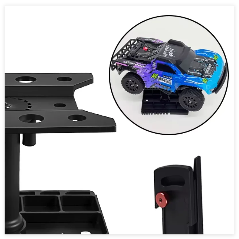 9IMOD RC Car Repair Stand Work Station Angle Ruler Magnetic for 1/16 1/18 1/20 Scale Cars - Automotive Tool for Remote Control M