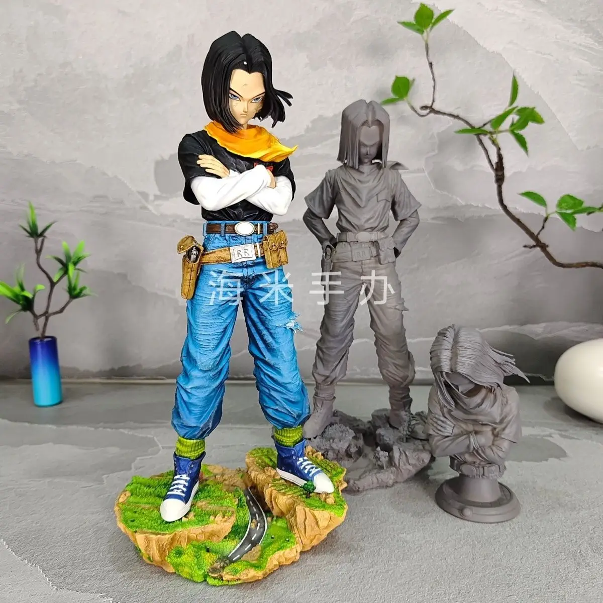 Anime Dragon Ball Figure Android 17 Figures Standing Figurine Gk Model Ornament Statue Decoration Dolls Room Kids Birthday Toys