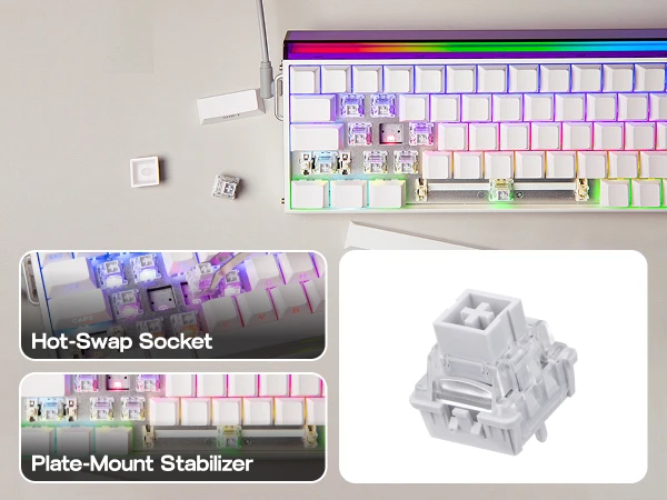 AULA Hero68 HE 65% ANSI QWERTY Layout Wired Magnetic Gaming Keyboard Hot-Swap with 8kHZ Rapid Hall Effect Switch RGB Backlight