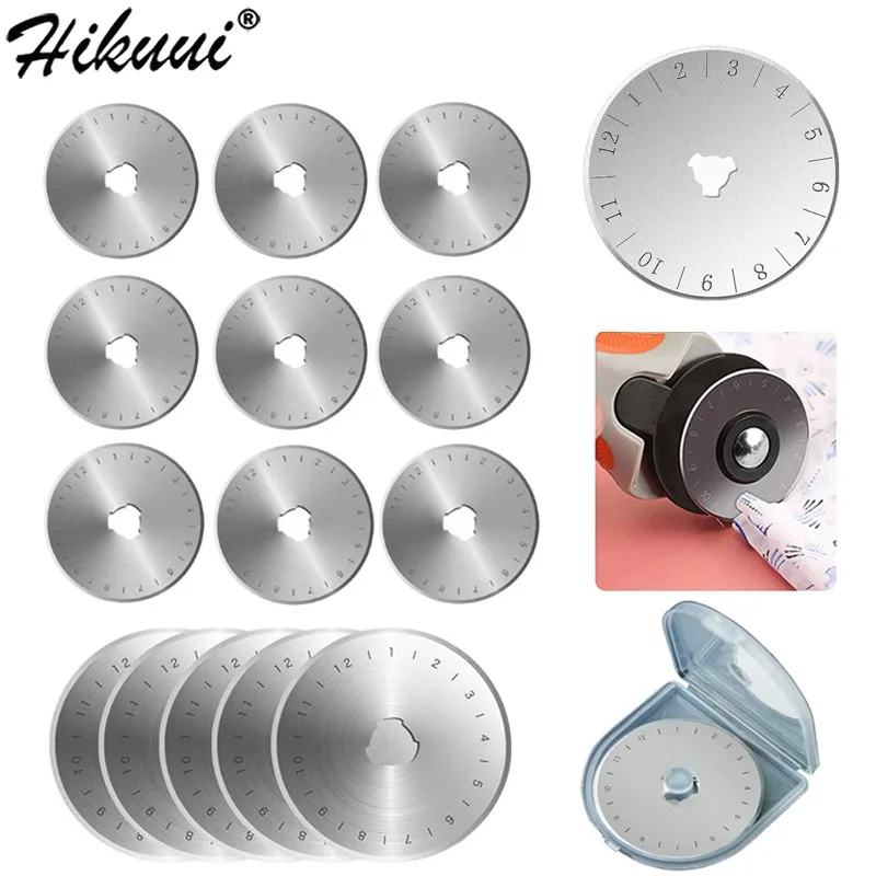 10Pc 28/45mm Rotary Blade Round Leather Cutter Blades Replacement Blades Boxed For Fabric Sewing Quilting Cutting