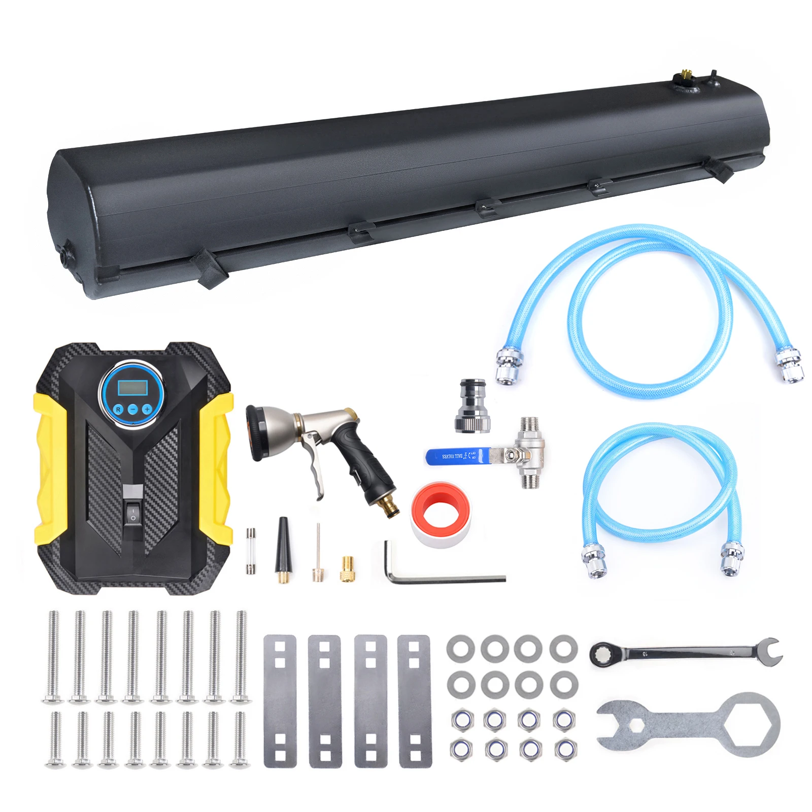 8 Gallon Pressurized Water Tank Camping Shower For Water Storage, Vehicle Water Supply And Outdoor Activities With Pump