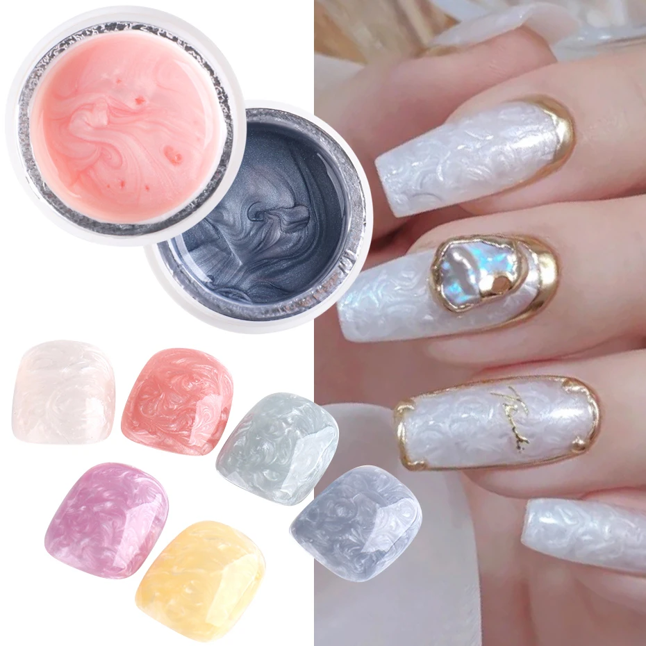 5ml Pearlescent ด้ายเจลเล็บ Glitter Gilt Streamer Mermaid SHELL ญี่ปุ่นออกแบบเล็บเคลือบเล็บ JI1986