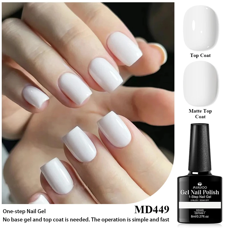 8ml 1-Step Nail Gel Polish No Need Base Gel & Top Coat Long-Lasting UV LED Soak Off Nail Art for DIY Manicure Salon Quality